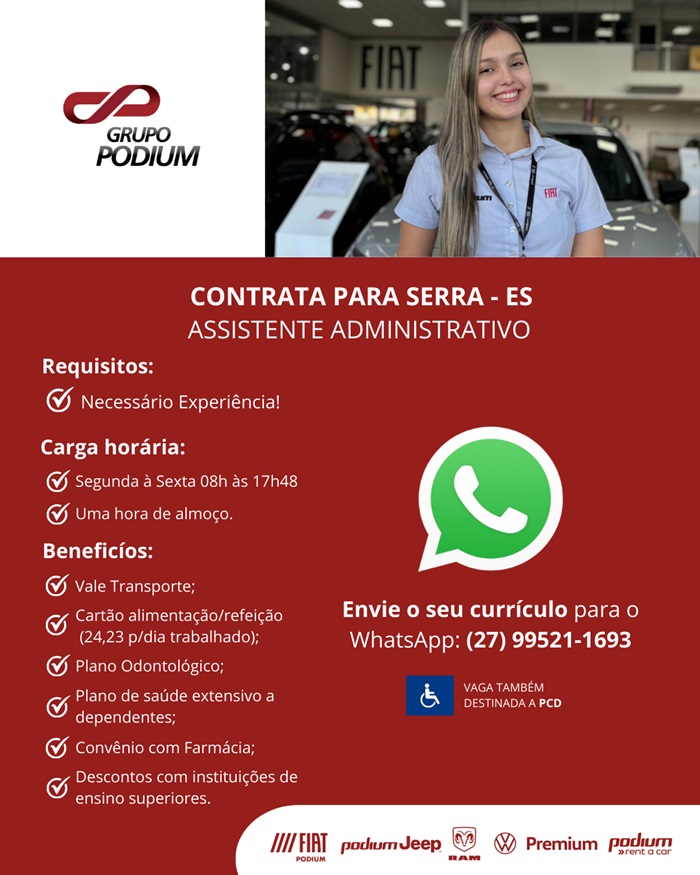 GRUPO PODIUM CONTRATA ASSISTENTE ADMINISTRATIVO
