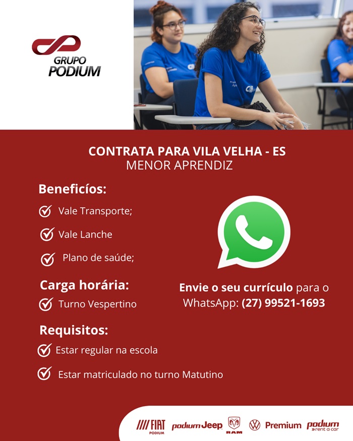GRUPO PODIUM CONTRATA MENOR APRENDIZ