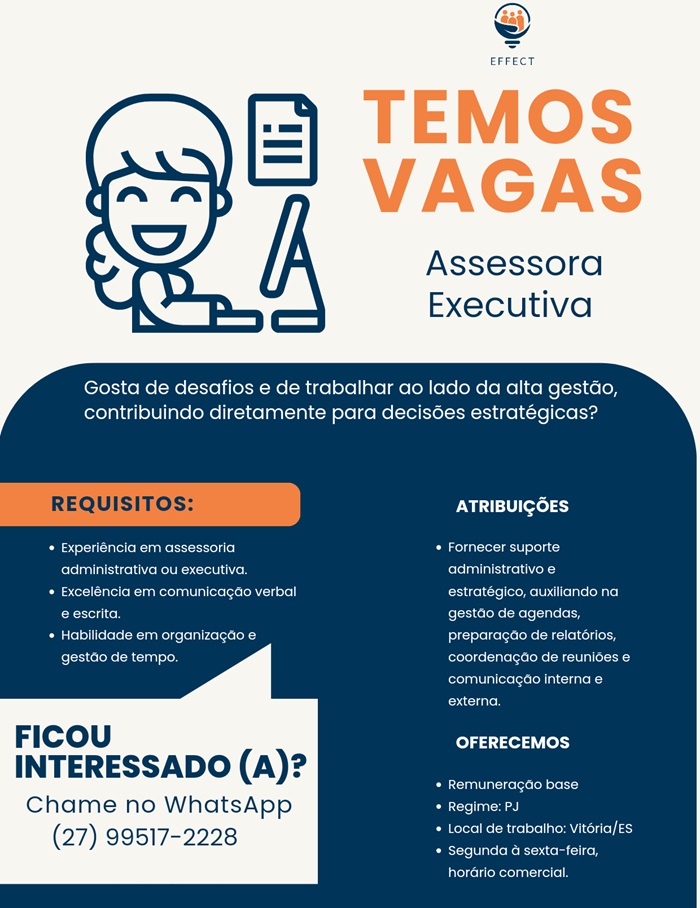 VAGA DE ASSESSORA EXECUTIVA