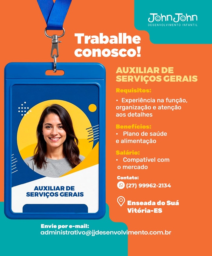 Vaga para Auxiliar de Serviços Gerais