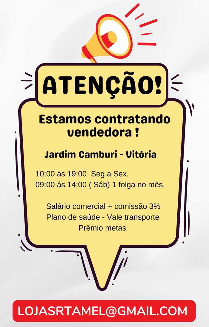 VAGA PARA VENDEDORA