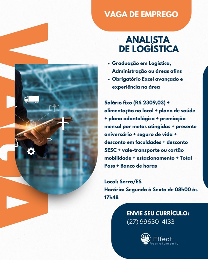 VAGA DE ANALISTA DE LOGÍSTICA
