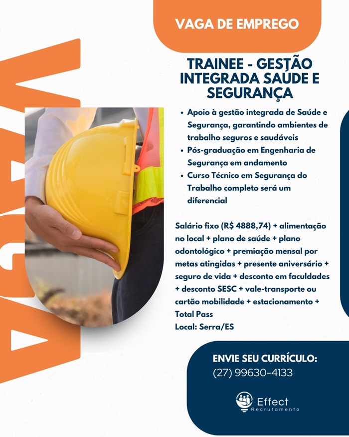 TRAINEE - GESTÃO INTEGRADA SAÚDE E SEGURANÇA