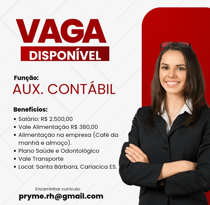 02 VAGAS - AUXILIAR CONTÁBIL