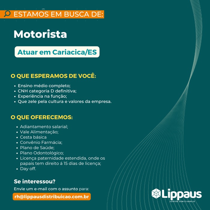 Lippaus Distribuidora contrata Vendedor(a)