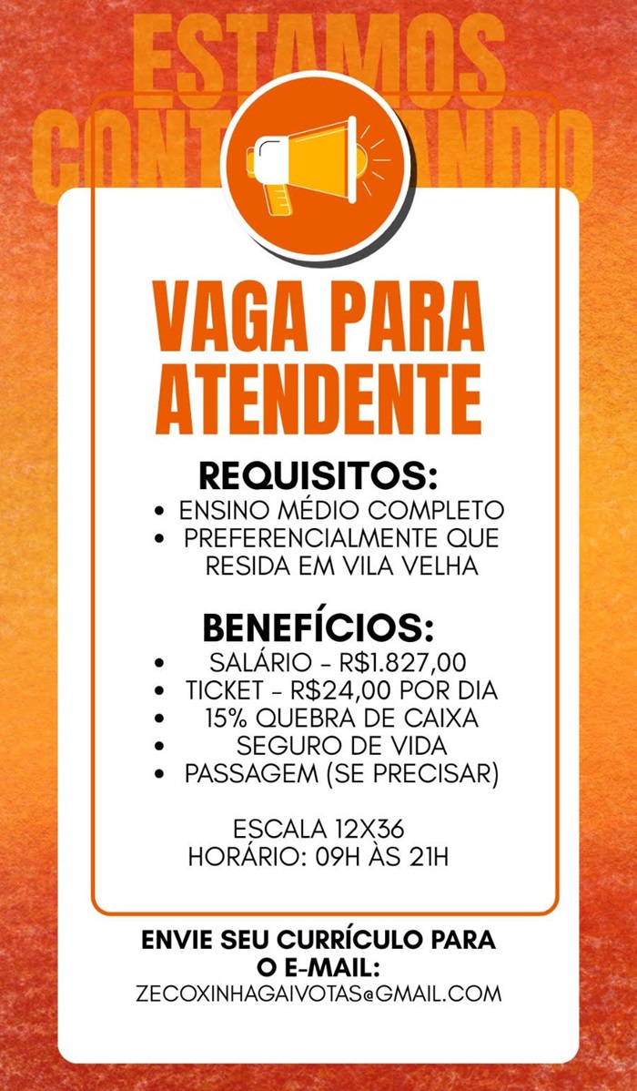 VAGA PARA ATENDENTE
