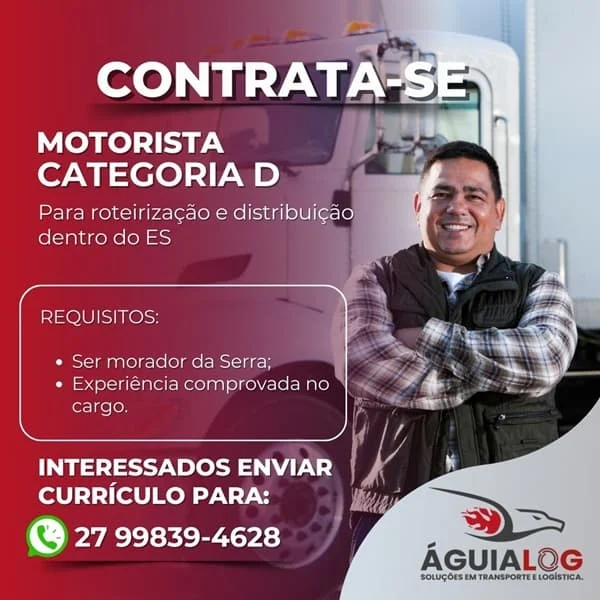 Vaga de Motorista categoria D