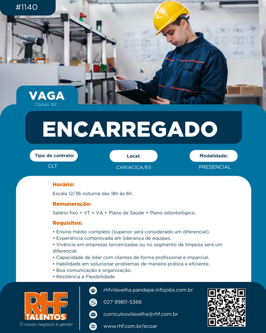 Vaga para Encarregado