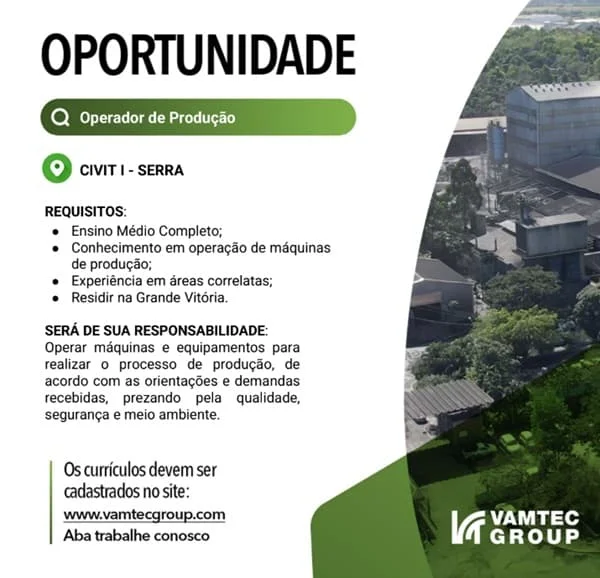 Vaga de Operador de Produção