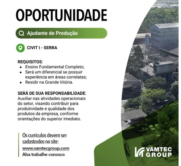 Vaga de Ajudante de Produção