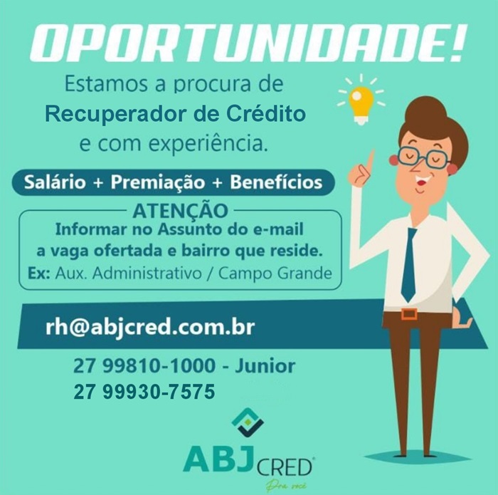 VAGA DE RECUPERADOR DE CRÉDITO