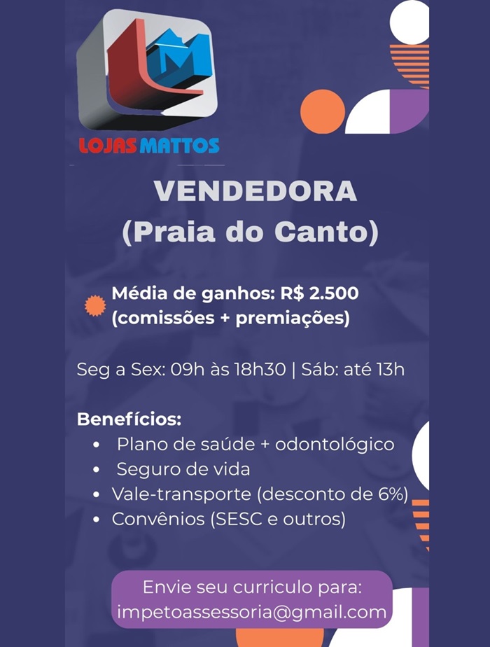 VAGA PARA VENDEDORA