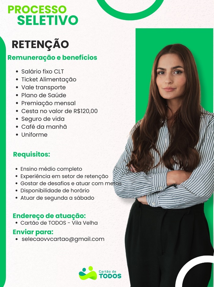 VAGA PARA RETENÇÃO