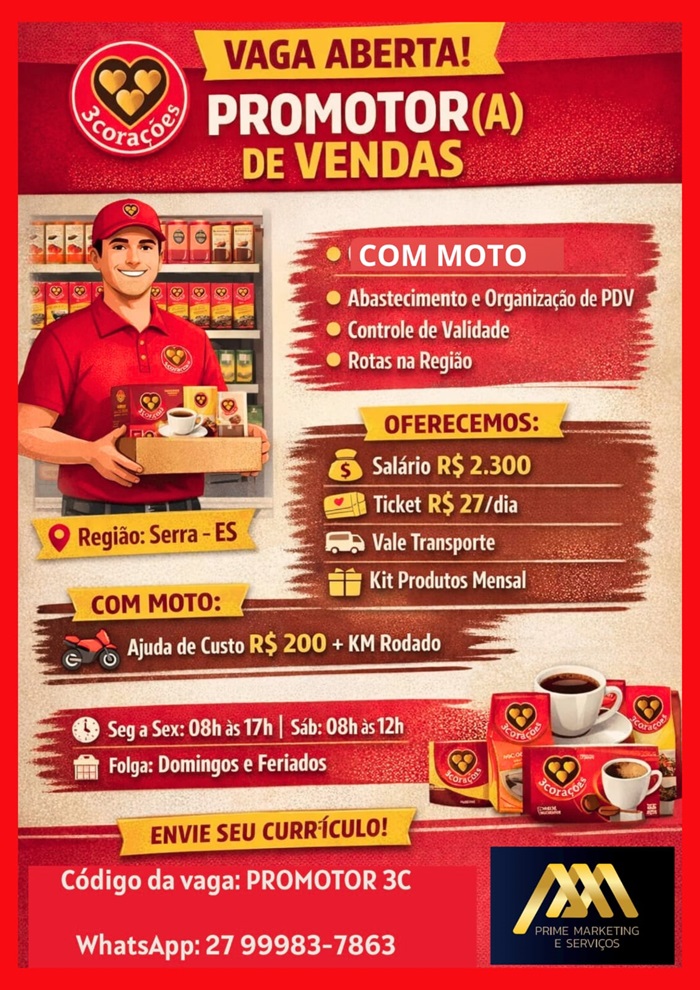 Promotor(a) de Vendas (3 Corações)