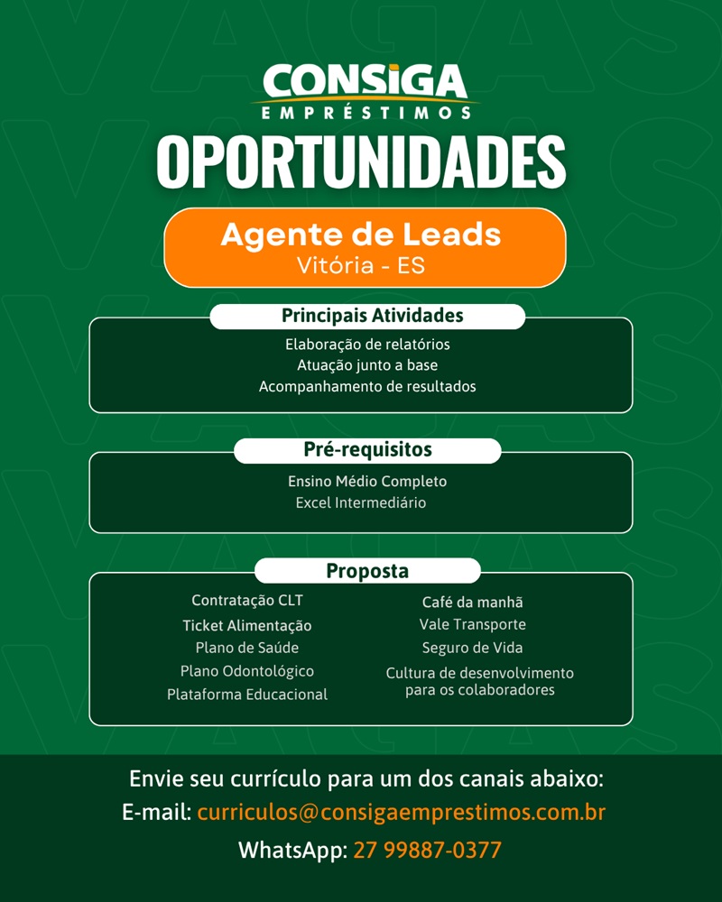 CONSIGA CONTRATA AGENTE DE LEADS