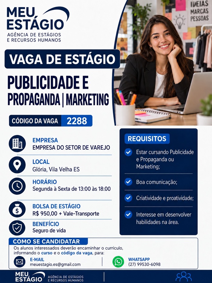 VAGAS DE ESTÁGIO – PUBLICIDADE E PROPAGANDA | MARKETING