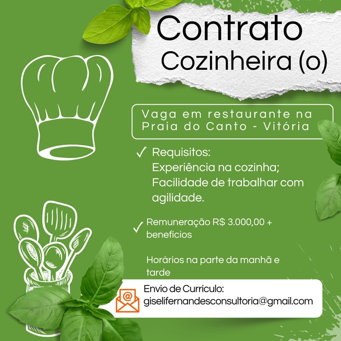 VAGA DE COZINHEIRA(O)