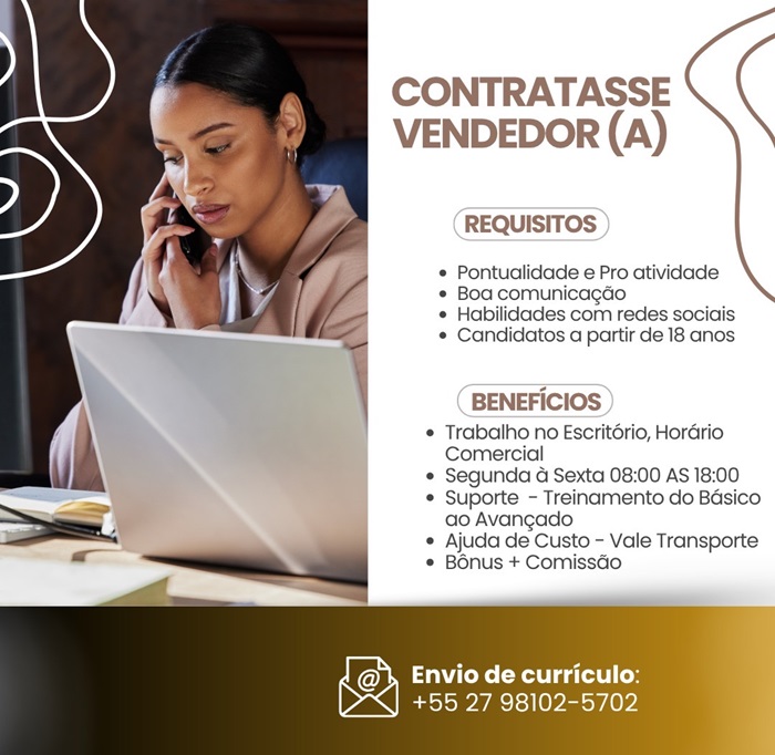 VAGAS PARA VENDEDOR(A)
