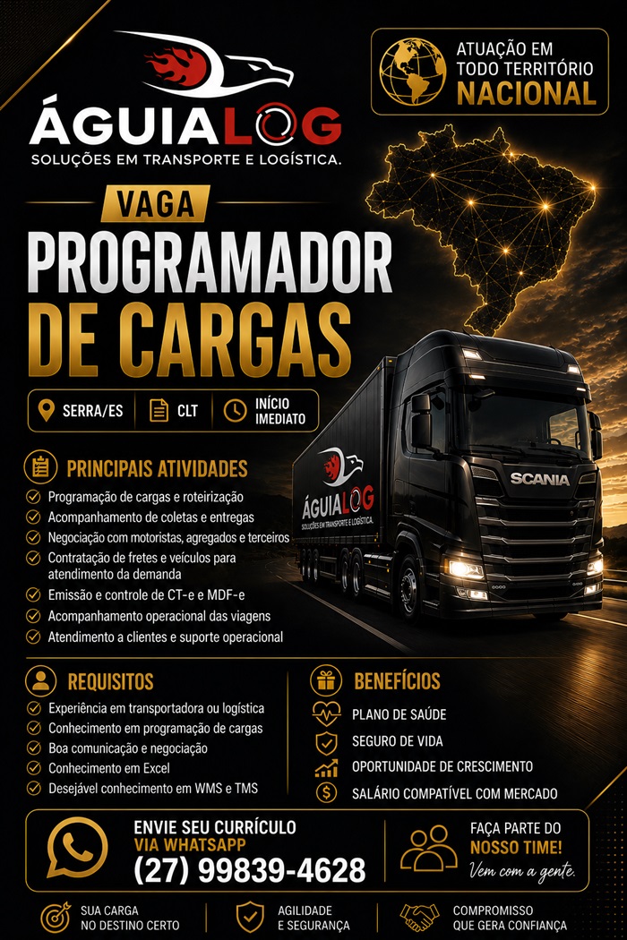 Vaga para Programador de Cargas – SerraES