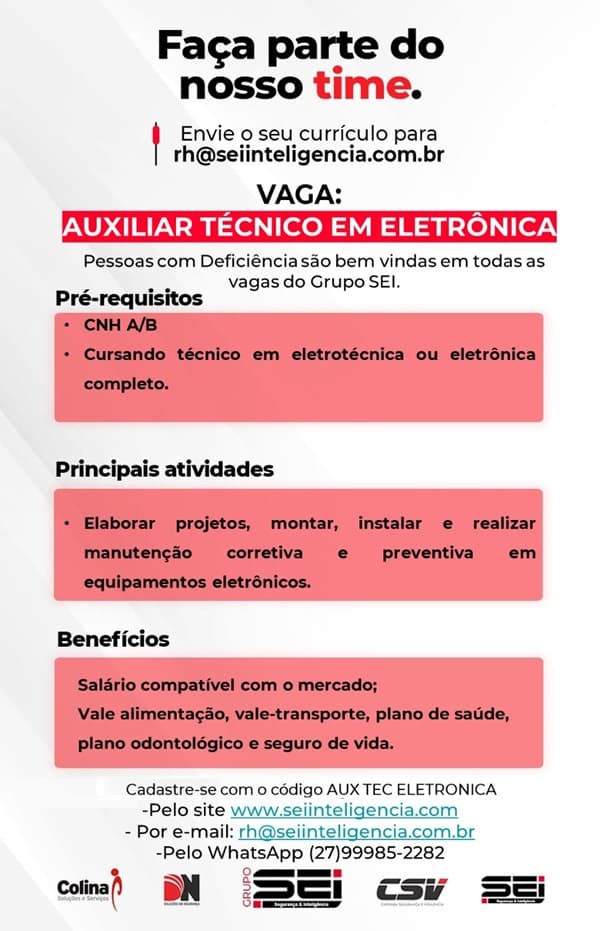 AUXILIAR TÉCNICO EM ELETRÔNICA