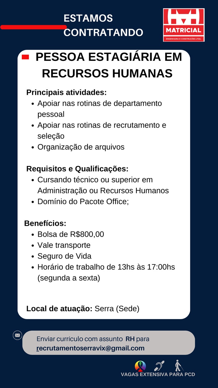 Estagiária em Recursos Humanos