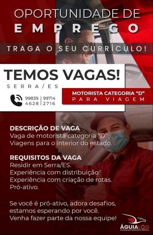 MOTORISTA CATEGORIA "D"