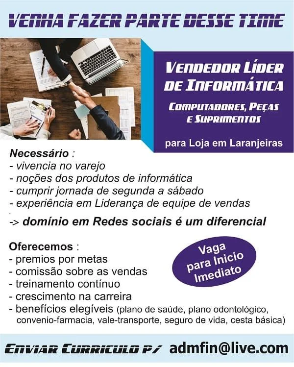 VENDEDOR LÍDER DE INFORMÁTICA
