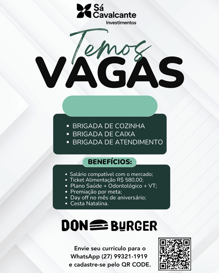 DON BURGER CONTRATA BRIGADA DE COZINHA