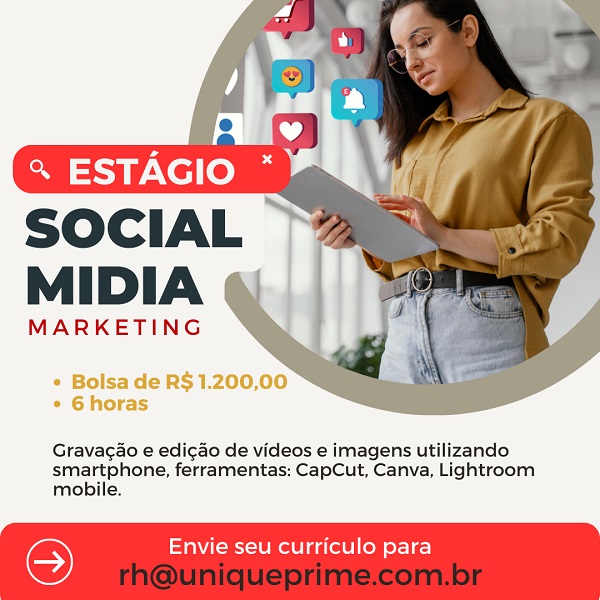 ESTÁGIO SOCIAL MIDIA. R$ 1.200
