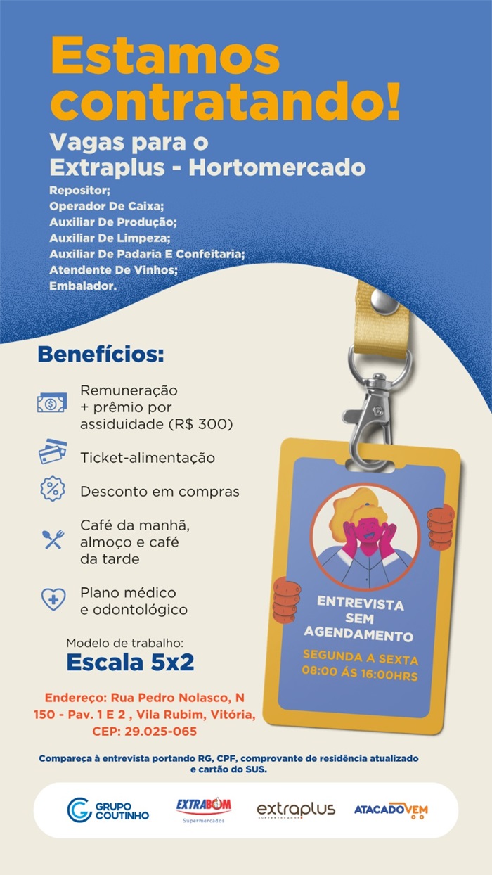 Vagas para o Extraplus - Hortomercado