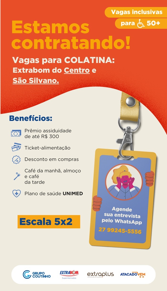 O Extrabom abre vagas de emprego em Colatina!