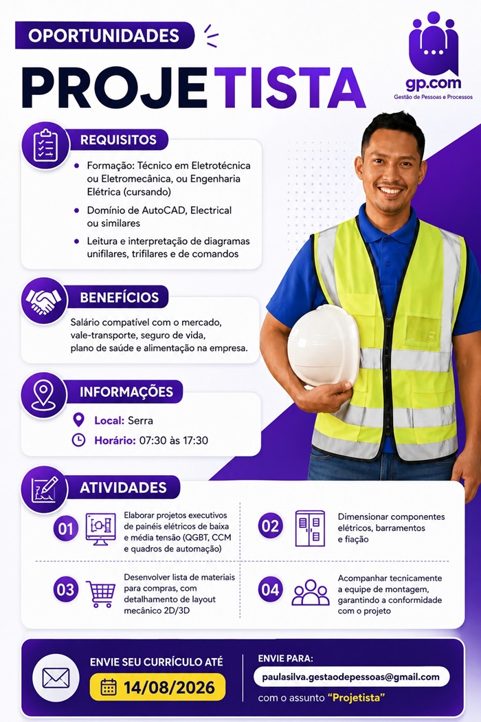 VAGA PARA PROJETISTA