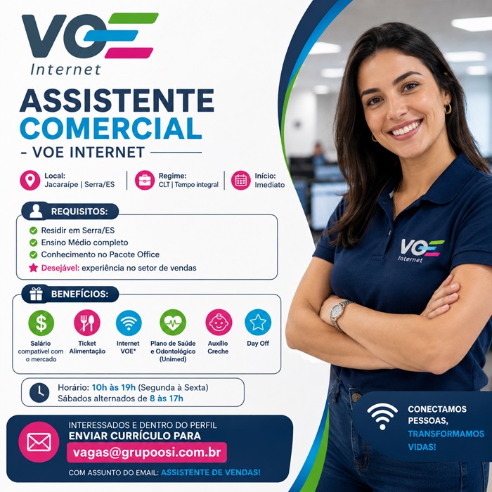  ASSISTENTE COMERCIAL - VOE INTERNET