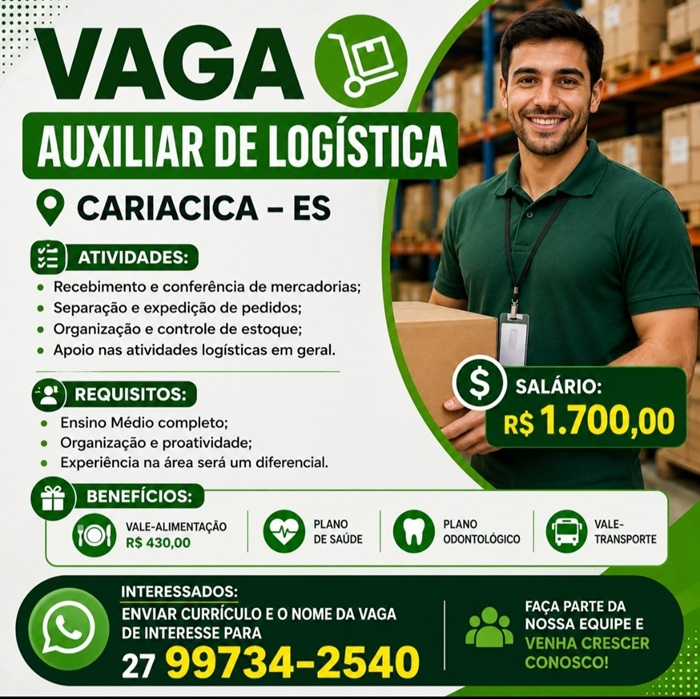 VAGA – AUXILIAR DE LOGÍSTICA