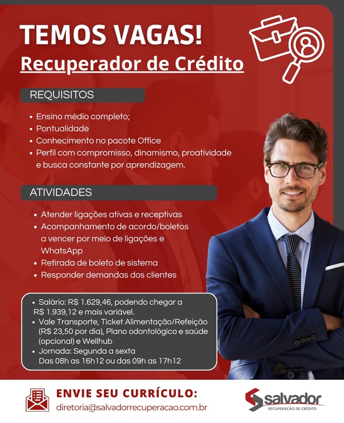 Vaga para Recuperador de Crédito