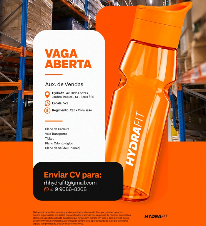 VAGA ABERTA | AUXILIAR DE VENDAS