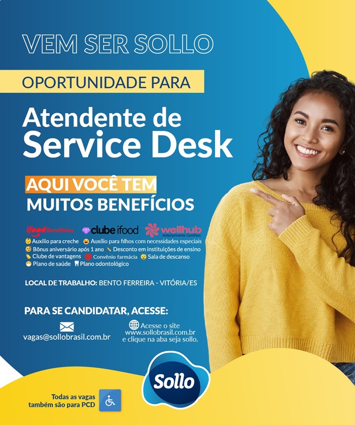 Sollo Brasil contrata Atendente de Service Desk