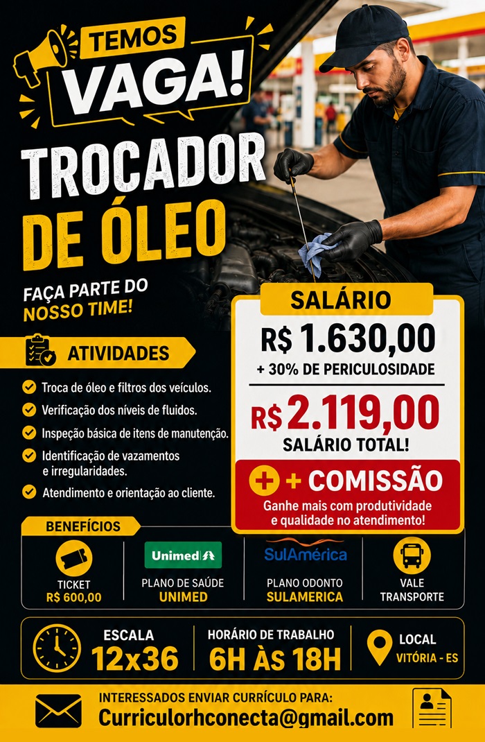 VAGA PARA TROCADOR DE ÓLEO