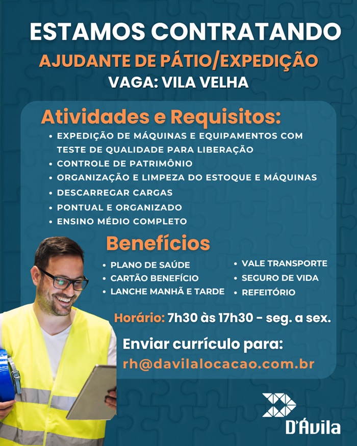 Ajudante de Pátio/Expedição 