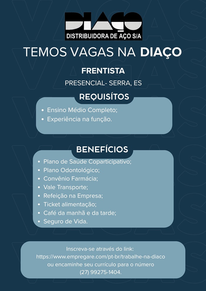 DIAÇO contrata Frentista