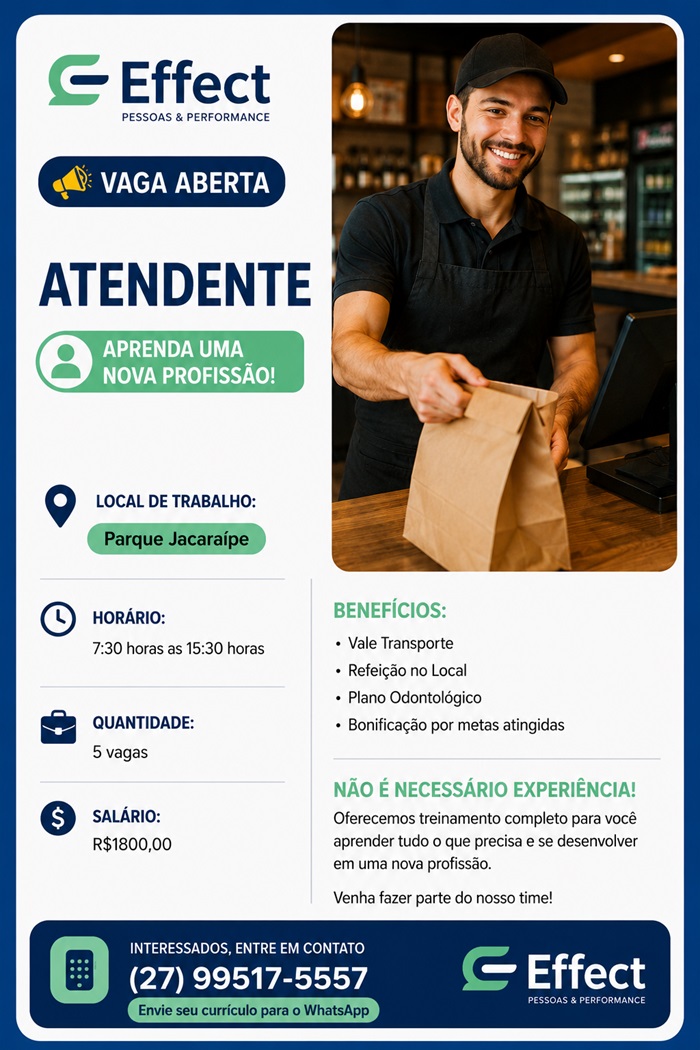 VAGA PARA ATENDENTE