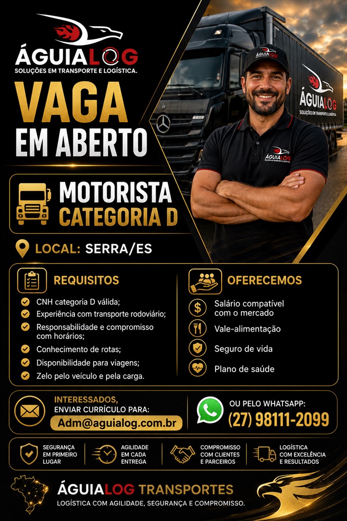 Vaga para Motorista Categoria D