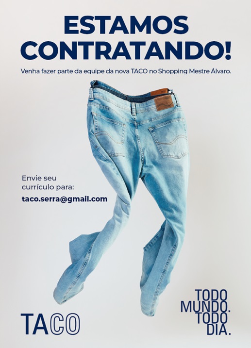 TACO abre vaga para Vendedor(a) no Shopping Mestre Álvaro 