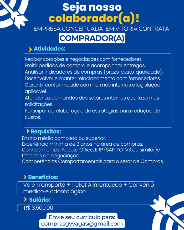 VAGA PARA COMPRADOR(A)