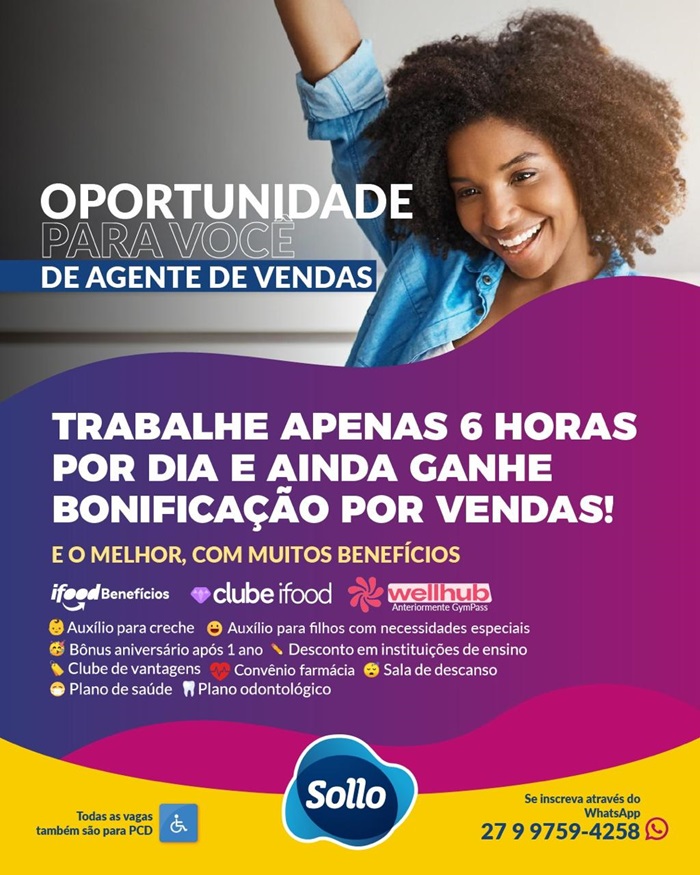 VAGA PARA AGENTE DE VENDAS