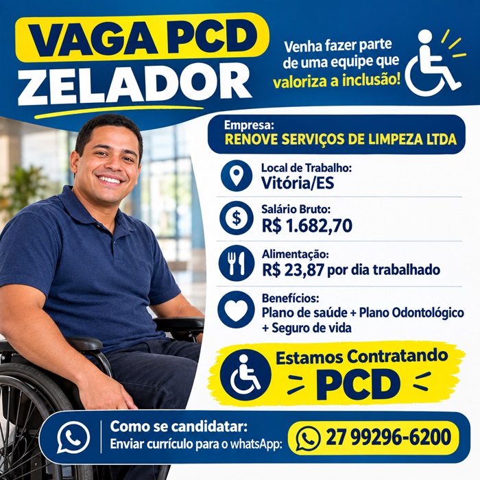 VAGA PARA PCD - ZELADOR 