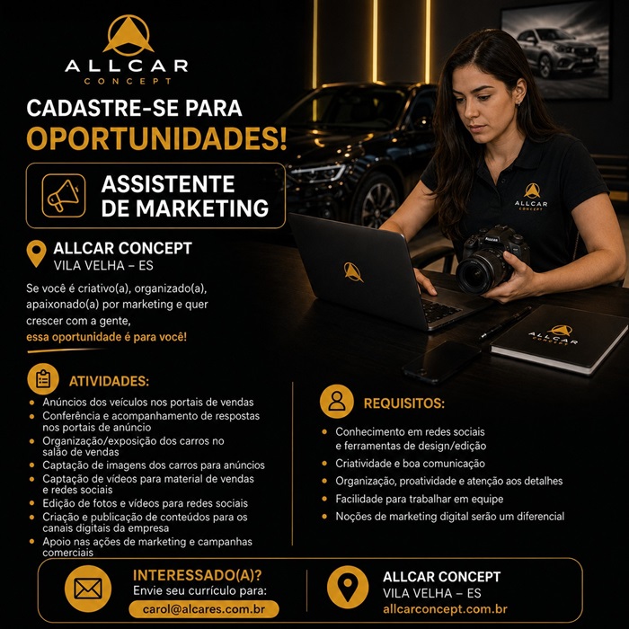 Assistente de Marketing - Allcar Concept - Vila Velha/ES