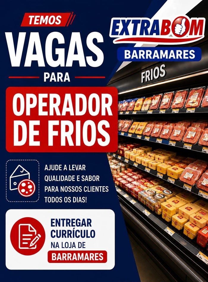 EXTRABOM - BARRAMARES ABRE DIVERSAS VAGAS DE EMPREGO