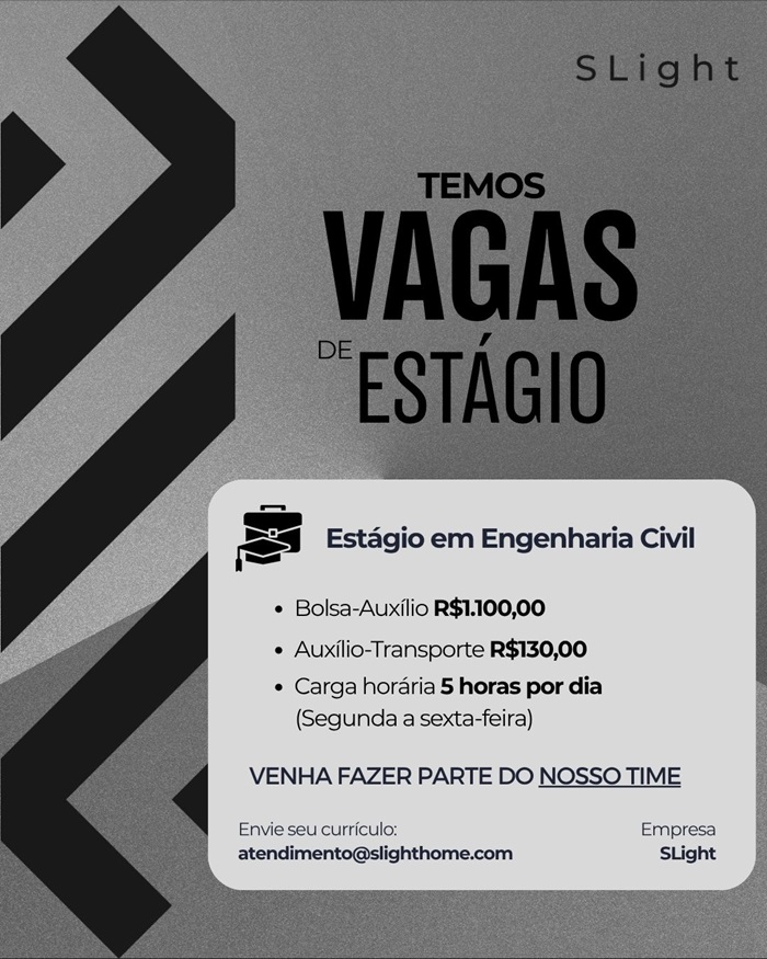 Vaga aberta para Estágio em Engenharia Civil