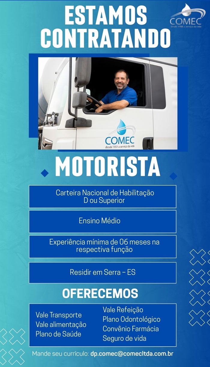 COMEC CONTRATA MOTORISTA